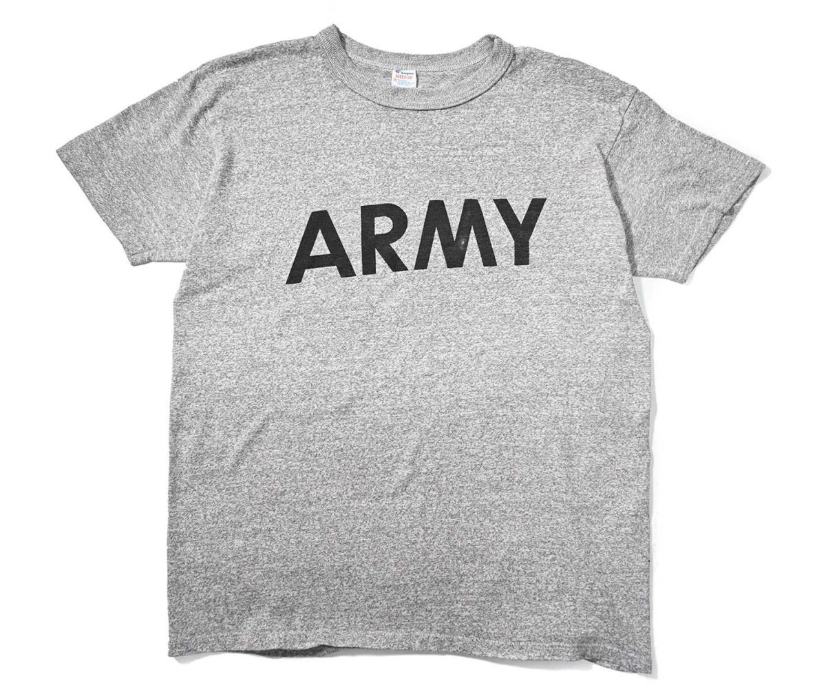 画像1: 80s Used Champion Army Print Tee made in USA (1)