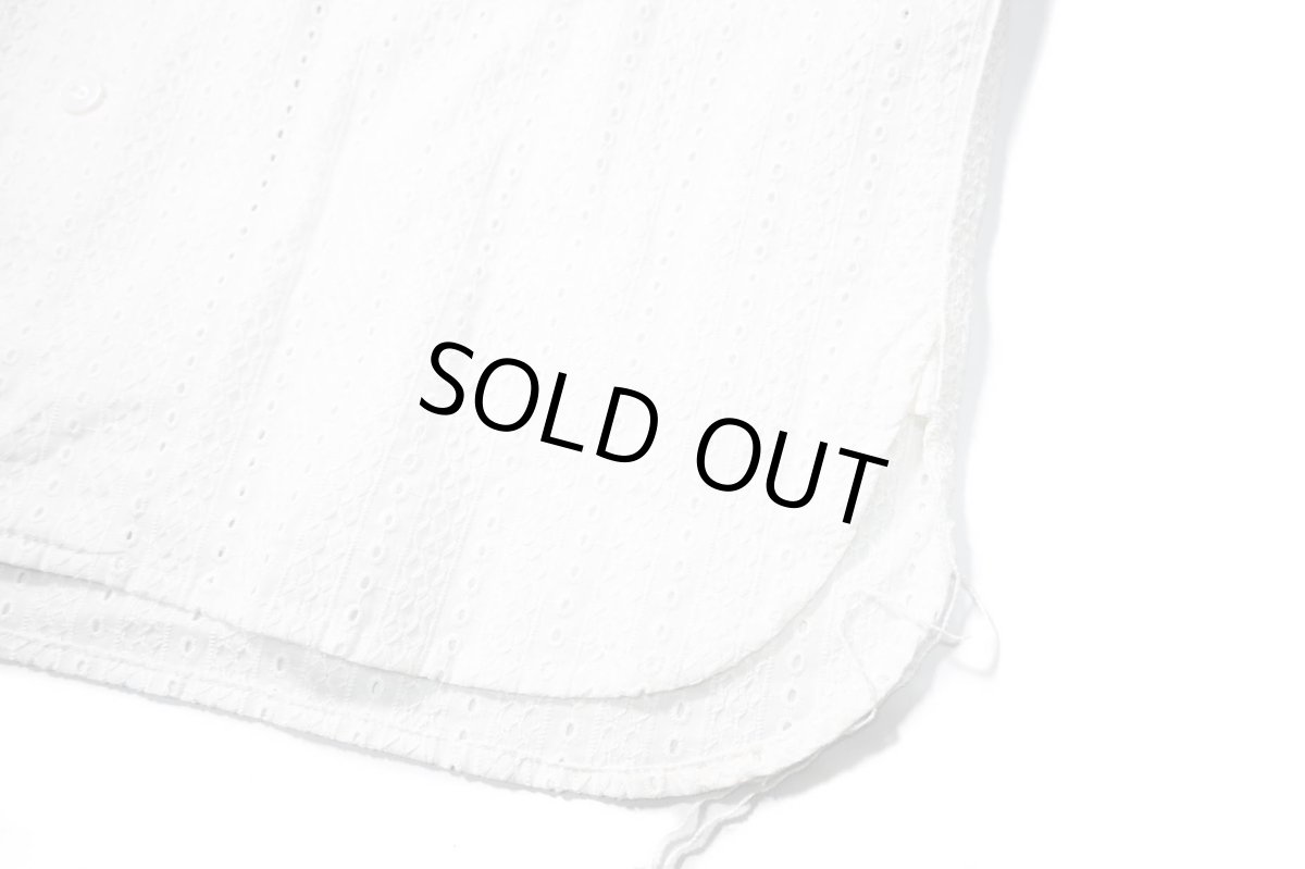 画像3: The Alaskan Hakoba Embroidery Open Collar Shirt White (3)
