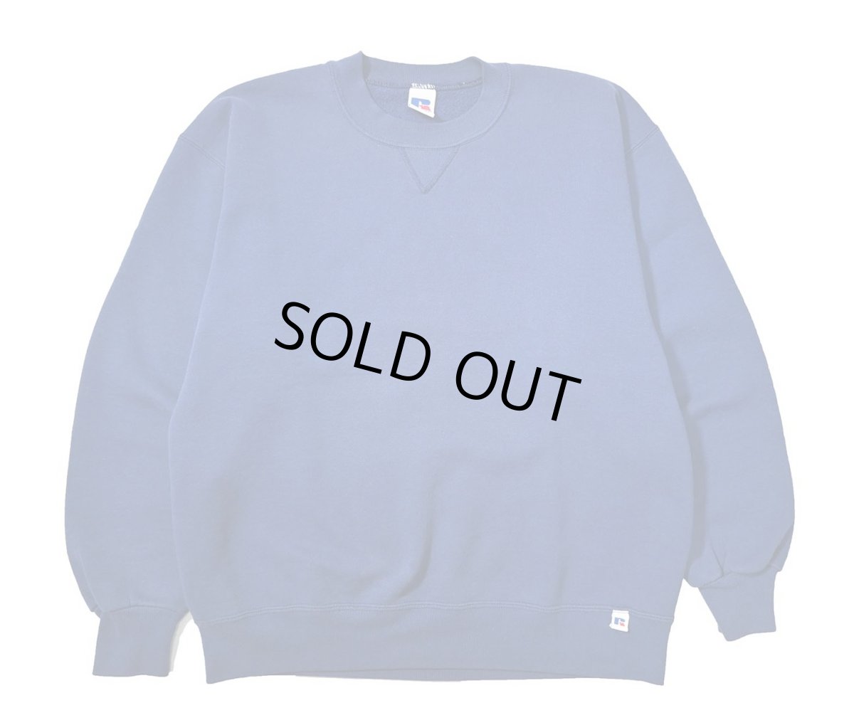 画像1: 90s Used Russell Athletic Blank Sweat Shirt Blue made in USA (1)