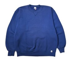 画像1: 90s Used Russell Athletic Blank Sweat Shirt Blue made in USA (1)