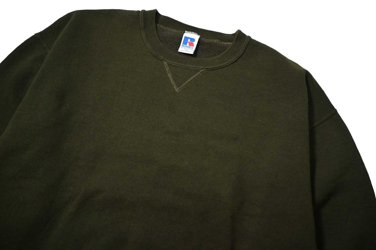 画像2: 90s Used Russell Athletic Blank Sweat Shirt Olive (2)