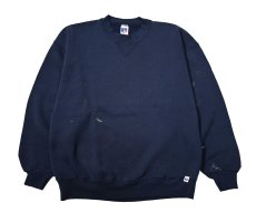 画像1: 90s Used Russell Athletic Blank Sweat Shirt Navy (1)