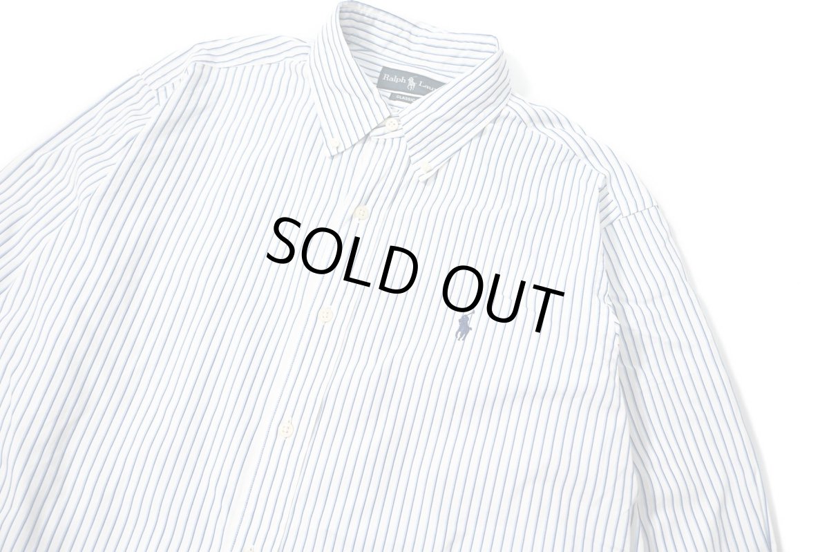 画像2: 90-00s Used Ralph Lauren Stripe B/D Shirt "Classic Fit" (2)