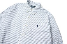 画像2: 90-00s Used Ralph Lauren Stripe B/D Shirt "Classic Fit" (2)
