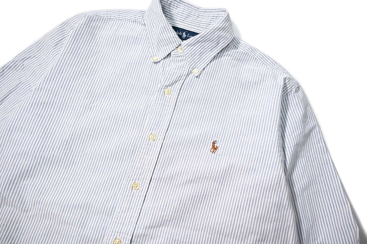 画像2: 90-00s Used Ralph Lauren Stripe B/D Shirt "Classic Fit" (2)