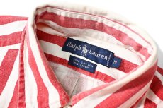 画像4: 90-00s Used Ralph Lauren Stripe B/D Cotton/Linen Shirt (4)