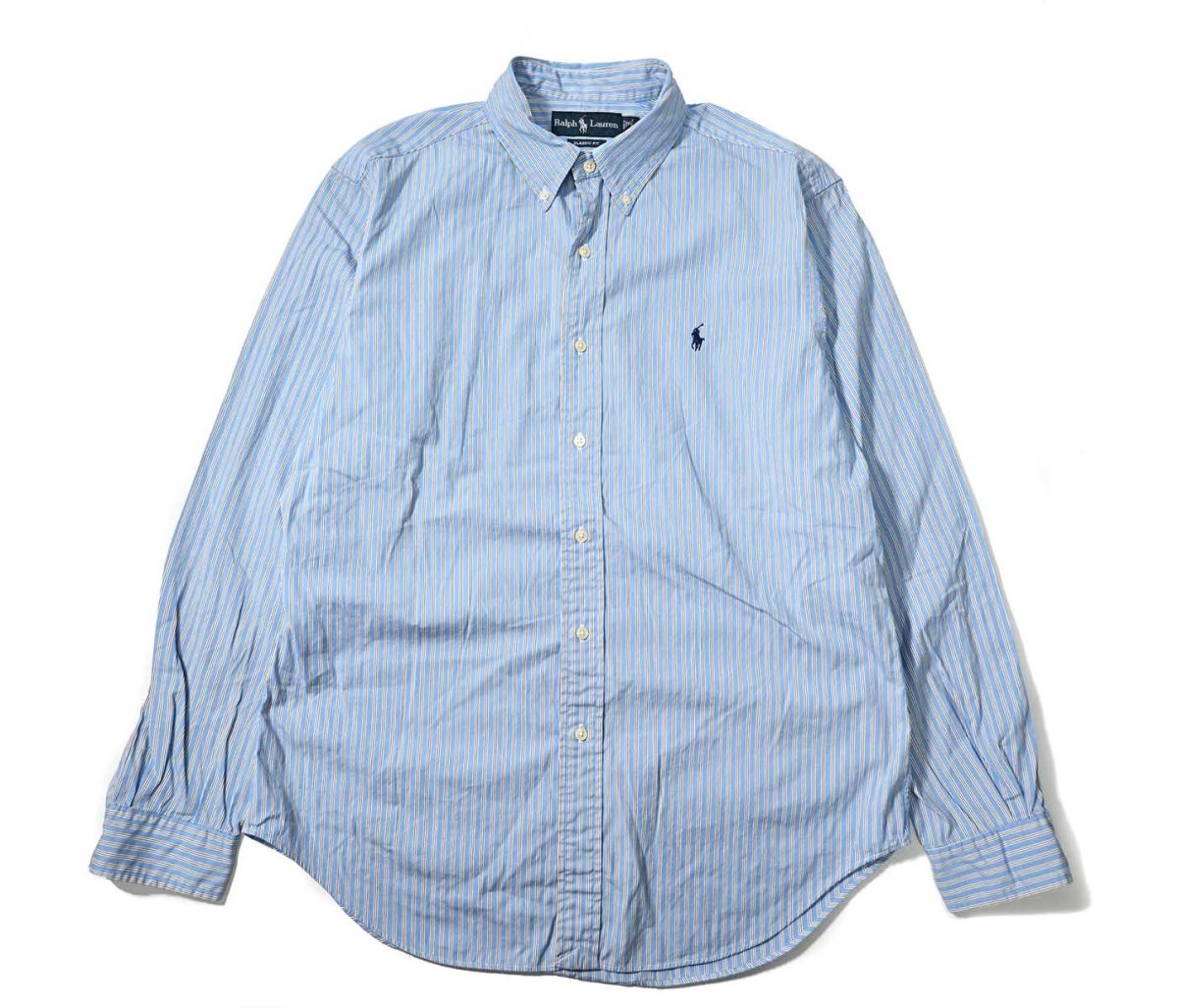 画像1: 90-00s Used Ralph Lauren Stripe B/D Shirt "Classic Fit" (1)