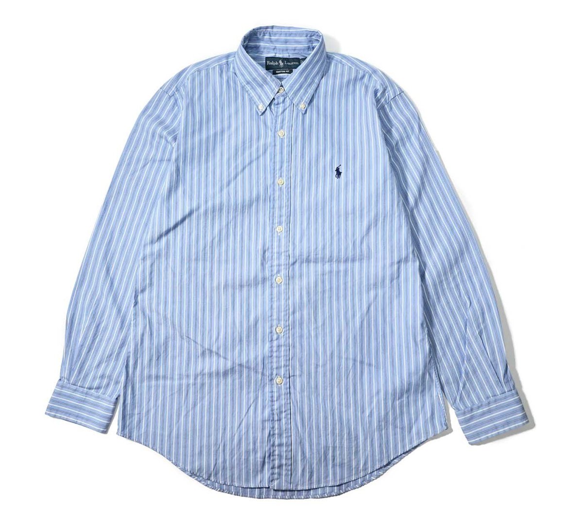 画像1: 90-00s Used Ralph Lauren Stripe B/D Shirt "Custom Fit" (1)