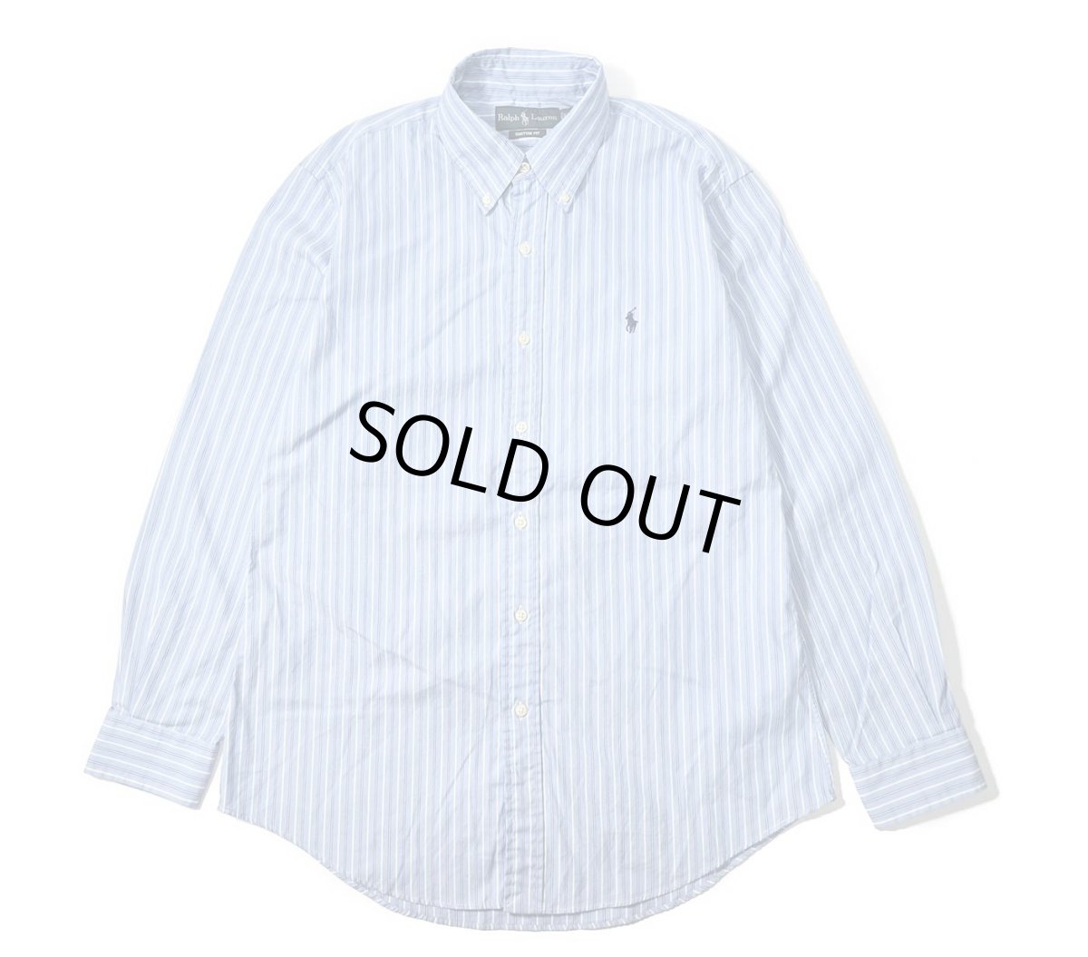 画像1: 90-00s Used Ralph Lauren Stripe B/D Shirt "Custom Fit" (1)