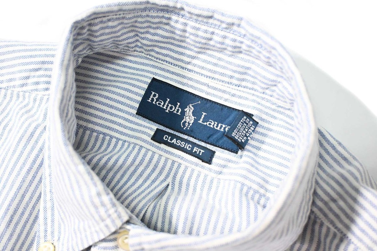画像4: 90-00s Used Ralph Lauren Stripe B/D Shirt "Classic Fit" (4)