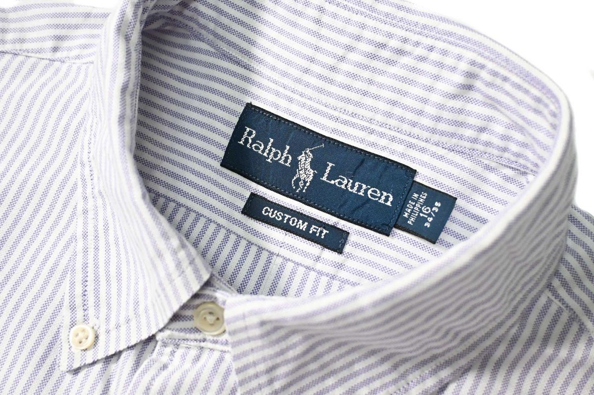 画像4: 90-00s Used Ralph Lauren Stripe B/D Shirt "Custom Fit" (4)