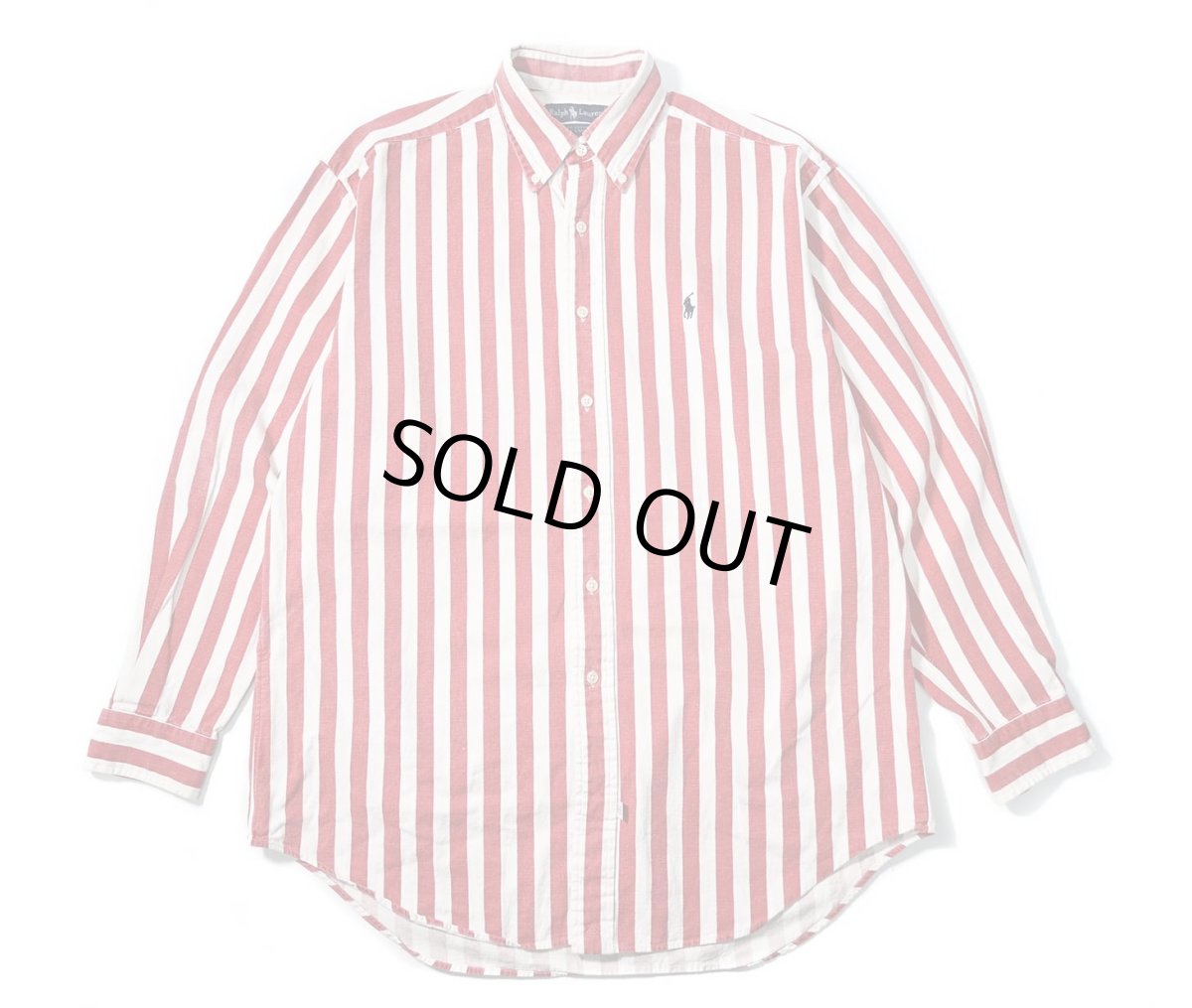 画像1: 90-00s Used Ralph Lauren Stripe B/D Cotton/Linen Shirt (1)