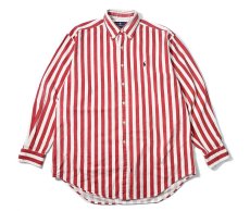画像1: 90-00s Used Ralph Lauren Stripe B/D Cotton/Linen Shirt (1)