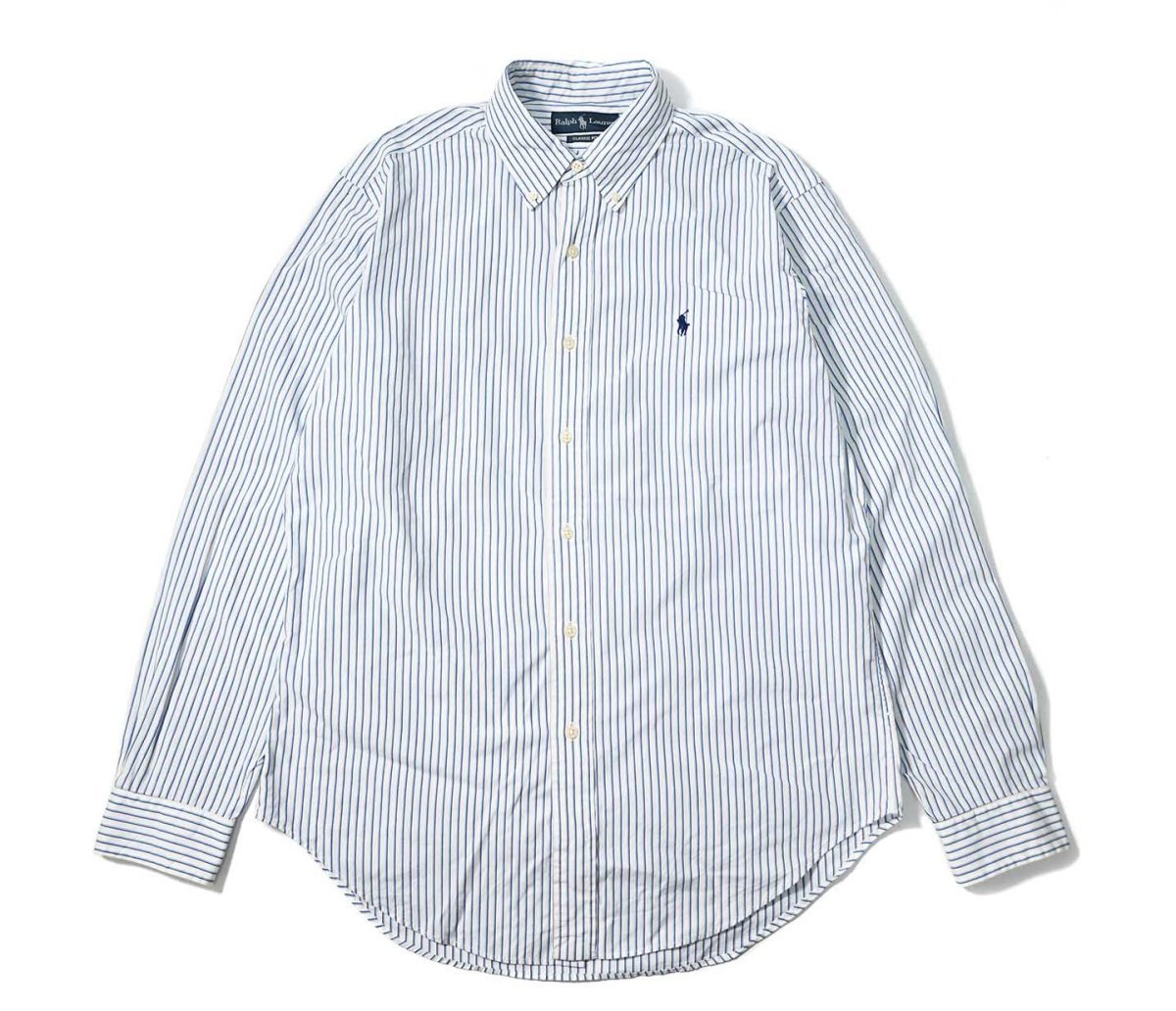 画像1: 90-00s Used Ralph Lauren Stripe B/D Shirt "Classic Fit" (1)