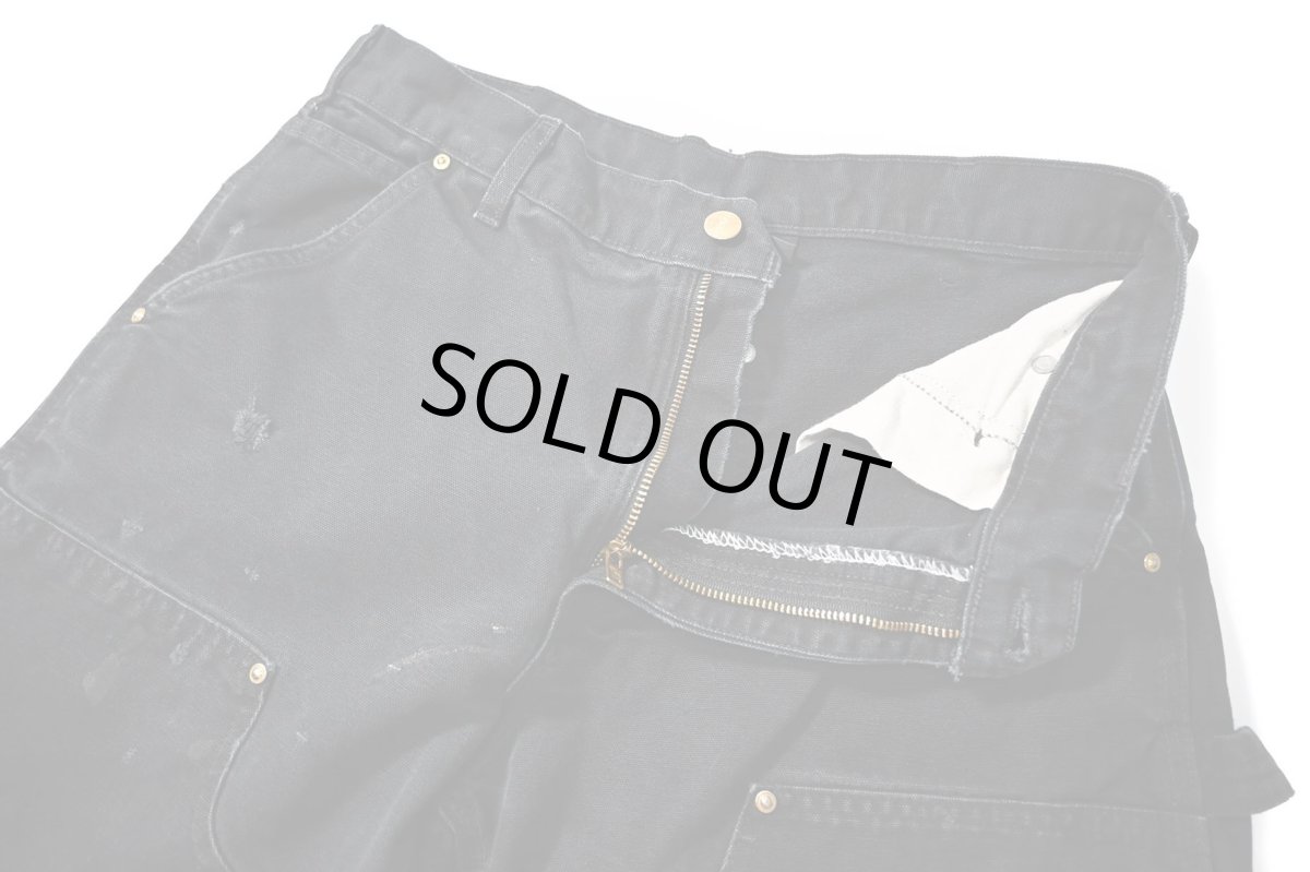 画像5: Used Carhartt Duck Double Knee Carpenter Pants Black made in USA カーハート (5)