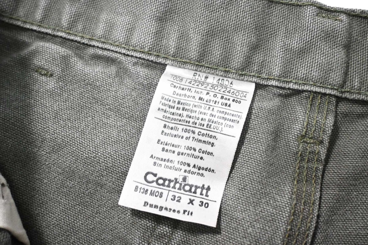 画像6: 08' Used Carhartt Duck Double Knee Carpenter Pants Moss カーハート (6)