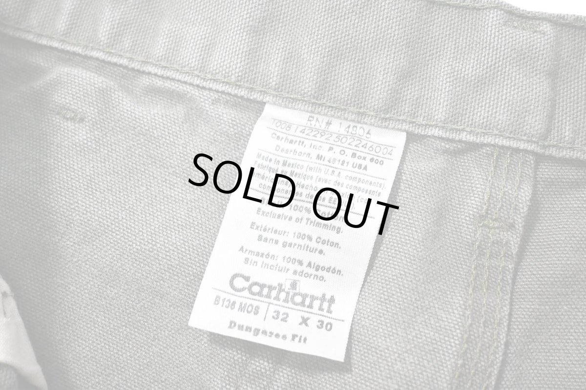画像6: 08' Used Carhartt Duck Double Knee Carpenter Pants Moss カーハート (6)