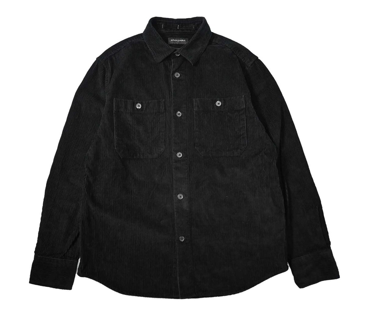 画像1: Used Banana Republic Corduroy Shirt Black (1)