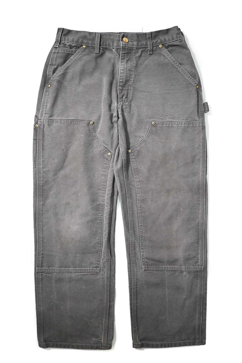 画像1: 16' Used Carhartt Duck Double Knee Carpenter Pants Gravel made in USA カーハート (1)