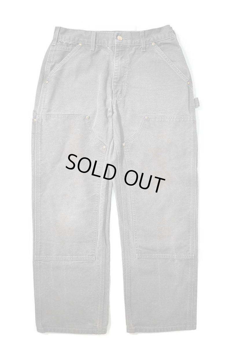 画像1: 16' Used Carhartt Duck Double Knee Carpenter Pants Gravel made in USA カーハート (1)
