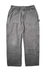 画像1: 16' Used Carhartt Duck Double Knee Carpenter Pants Gravel made in USA カーハート (1)