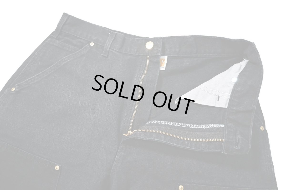 画像5: 14' Used Carhartt Duck Double Knee Carpenter Pants Black made in USA カーハート (5)
