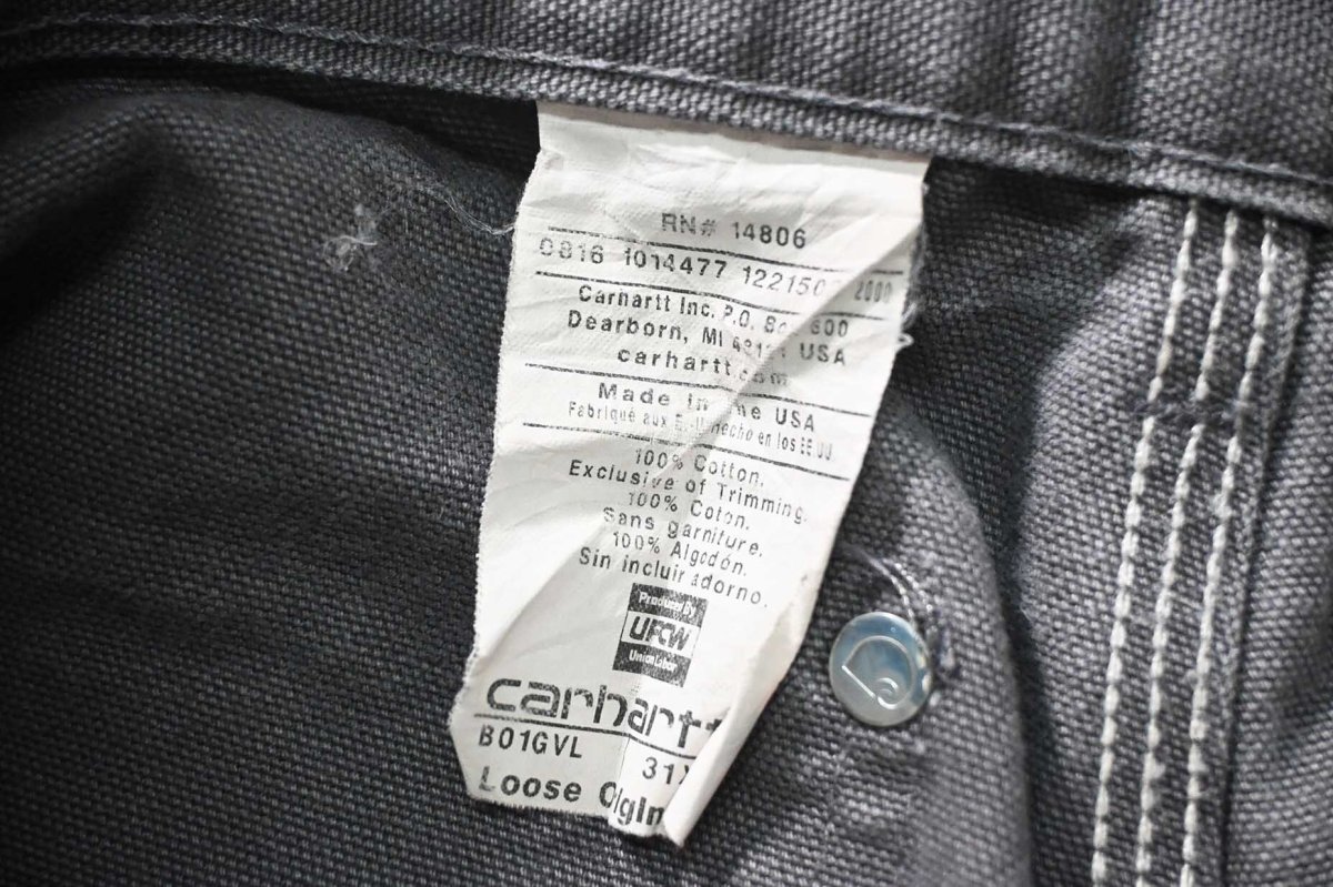 画像7: 16' Used Carhartt Duck Double Knee Carpenter Pants Gravel made in USA カーハート (7)