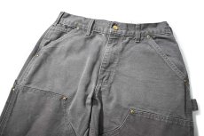 画像2: 16' Used Carhartt Duck Double Knee Carpenter Pants Gravel made in USA カーハート (2)