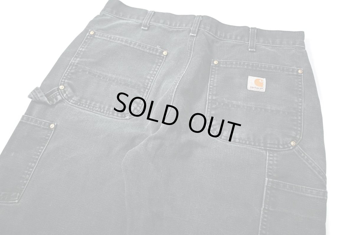 画像5: Used Carhartt Duck Double Knee Carpenter Pants Black カーハート (5)