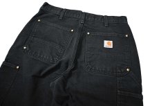 画像4: 14' Used Carhartt Duck Double Knee Carpenter Pants Black made in USA カーハート (4)
