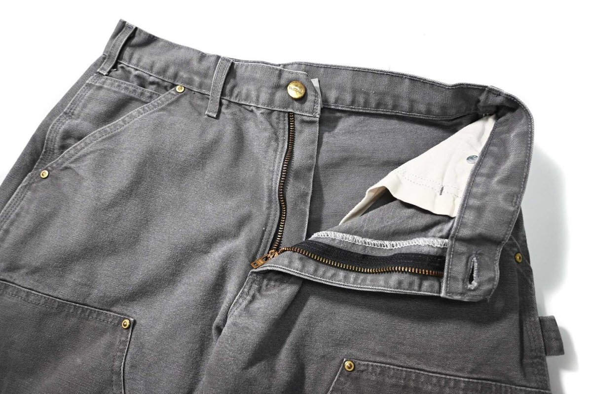 画像5: 16' Used Carhartt Duck Double Knee Carpenter Pants Gravel made in USA カーハート (5)