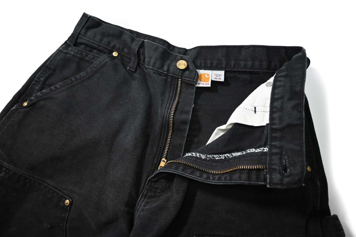 画像5: 20' Used Carhartt Duck Double Knee Carpenter Pants Black made in USA カーハート (5)