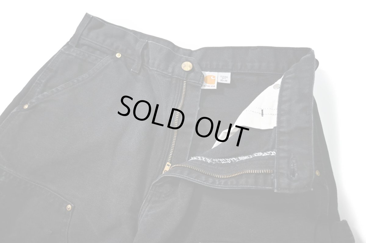 画像5: 20' Used Carhartt Duck Double Knee Carpenter Pants Black made in USA カーハート (5)