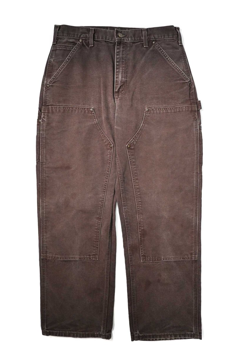 画像1: 08' Used Carhartt Duck Double Knee Carpenter Pants Dark Brown カーハート (1)