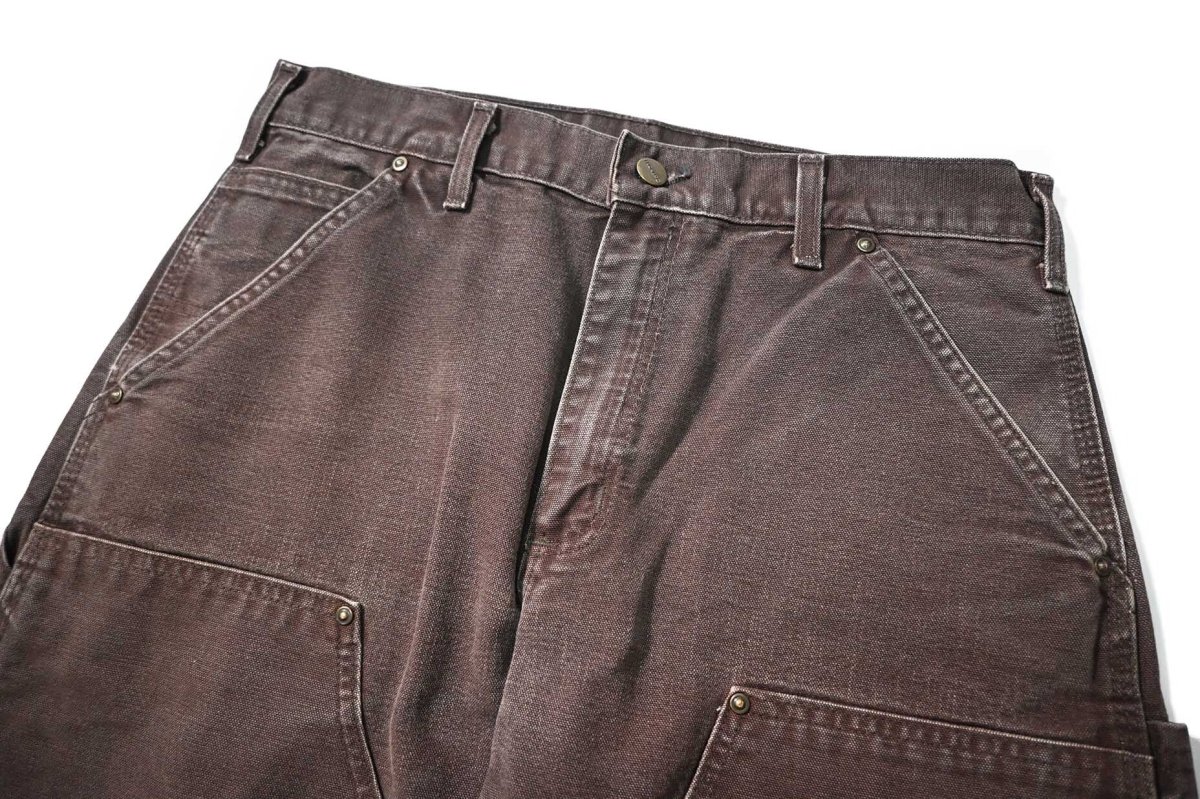 画像2: 08' Used Carhartt Duck Double Knee Carpenter Pants Dark Brown カーハート (2)
