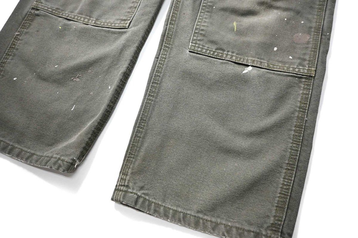 画像3: 08' Used Carhartt Duck Double Knee Carpenter Pants Moss カーハート (3)