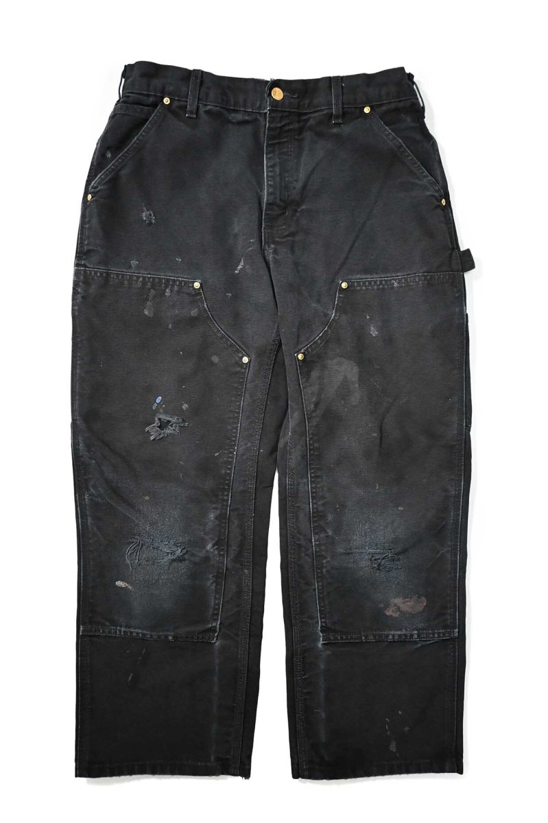 画像1: Used Carhartt Duck Double Knee Carpenter Pants Black made in USA カーハート (1)