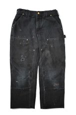 画像1: Used Carhartt Duck Double Knee Carpenter Pants Black made in USA カーハート (1)