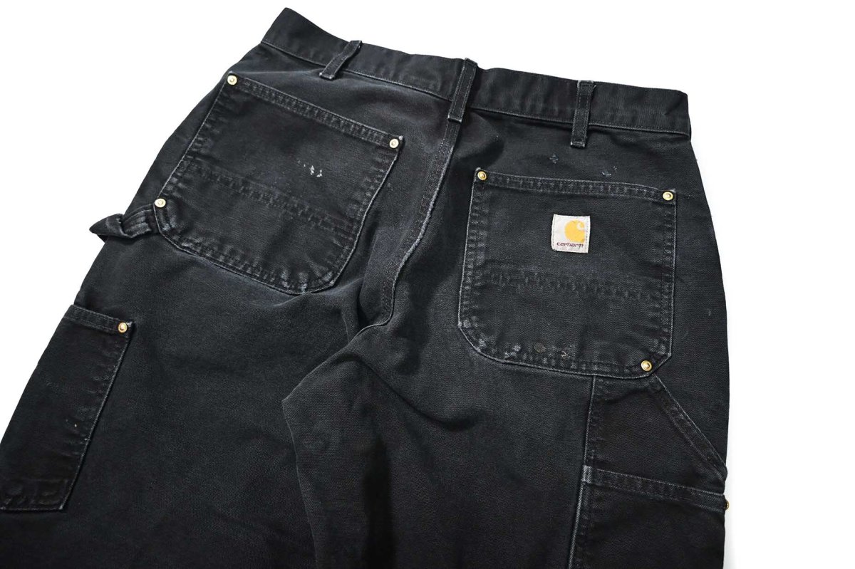 画像4: Used Carhartt Duck Double Knee Carpenter Pants Black made in USA カーハート (4)