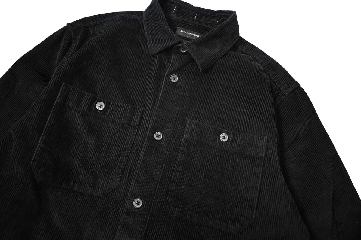 画像2: Used Banana Republic Corduroy Shirt Black (2)