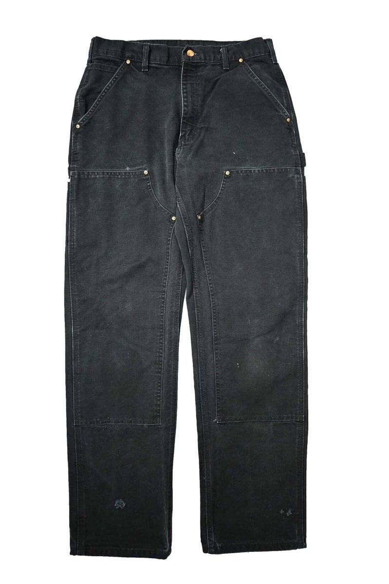画像1: 00s Used Carhartt Duck Double Knee Carpenter Pants Black カーハート (1)