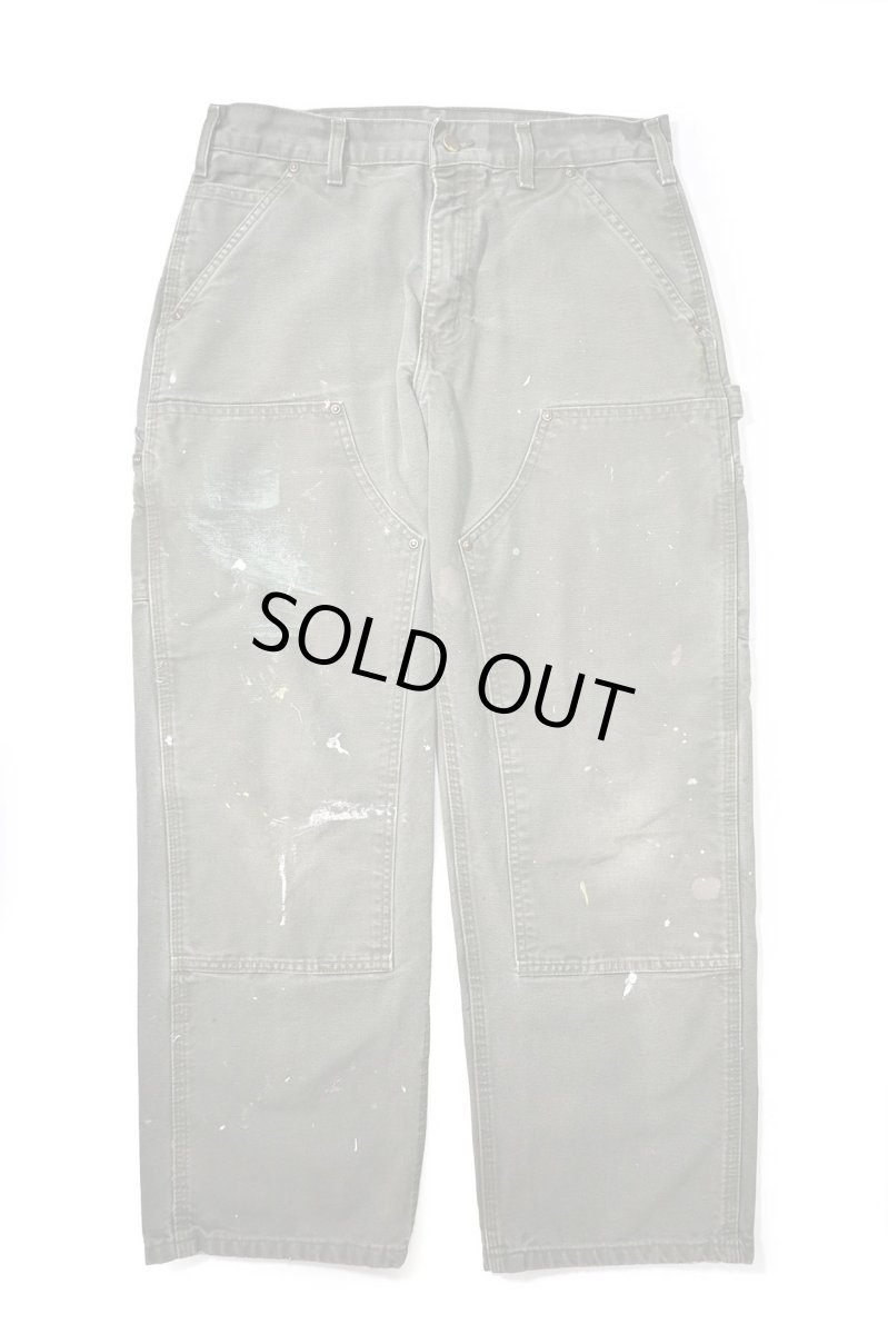 画像1: 08' Used Carhartt Duck Double Knee Carpenter Pants Moss カーハート (1)