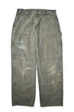 画像1: 08' Used Carhartt Duck Double Knee Carpenter Pants Moss カーハート (1)