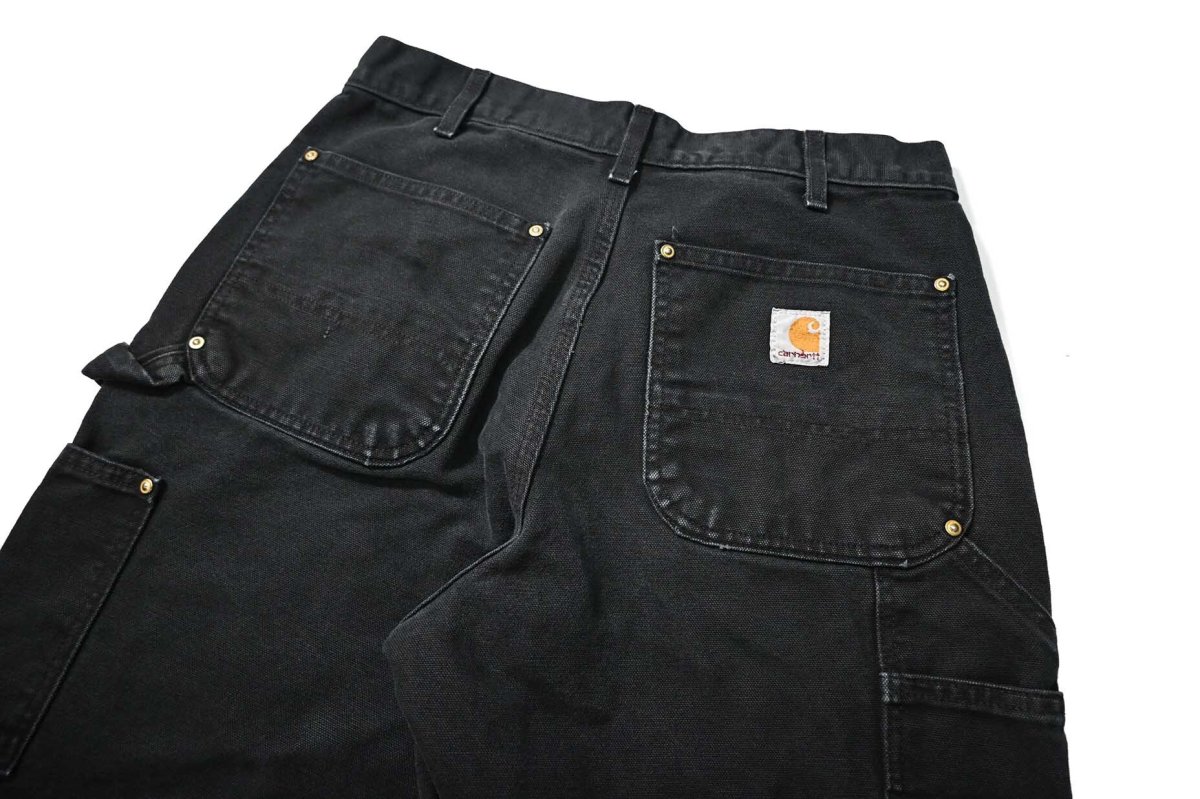 画像4: 20' Used Carhartt Duck Double Knee Carpenter Pants Black made in USA カーハート (4)