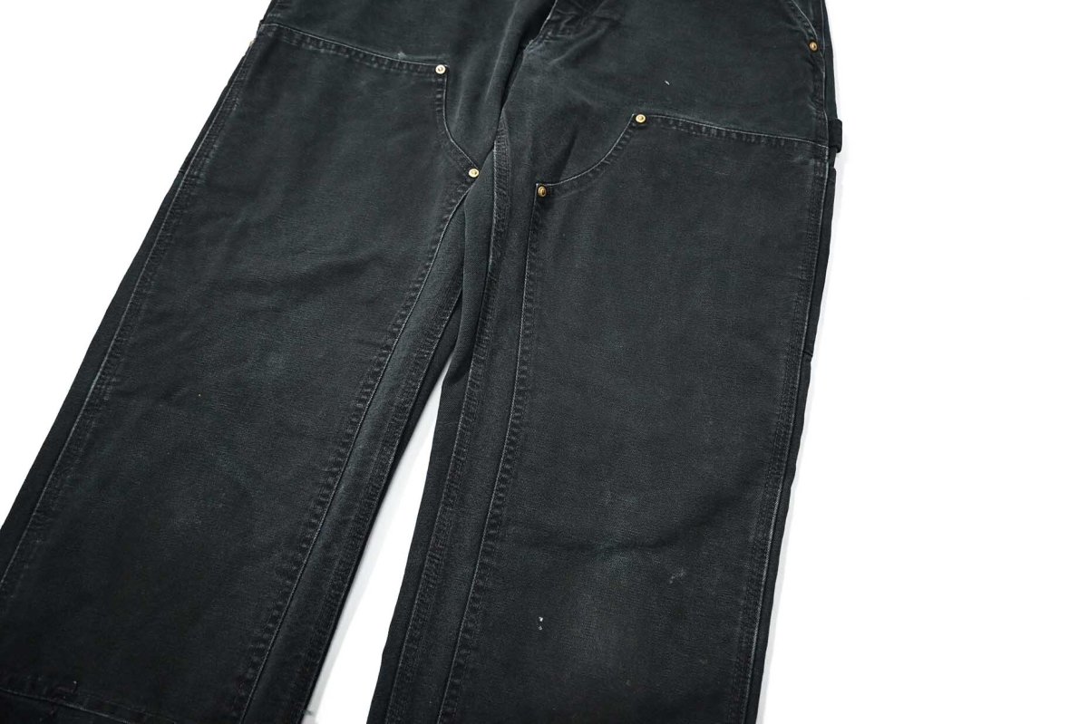 画像4: 00s Used Carhartt Duck Double Knee Carpenter Pants Black カーハート (4)