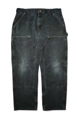 画像1: Used Carhartt Duck Double Knee Carpenter Pants Black カーハート (1)
