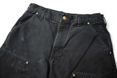 画像2: Used Carhartt Duck Double Knee Carpenter Pants Black made in USA カーハート (2)