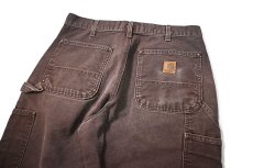 画像4: 08' Used Carhartt Duck Double Knee Carpenter Pants Dark Brown カーハート (4)