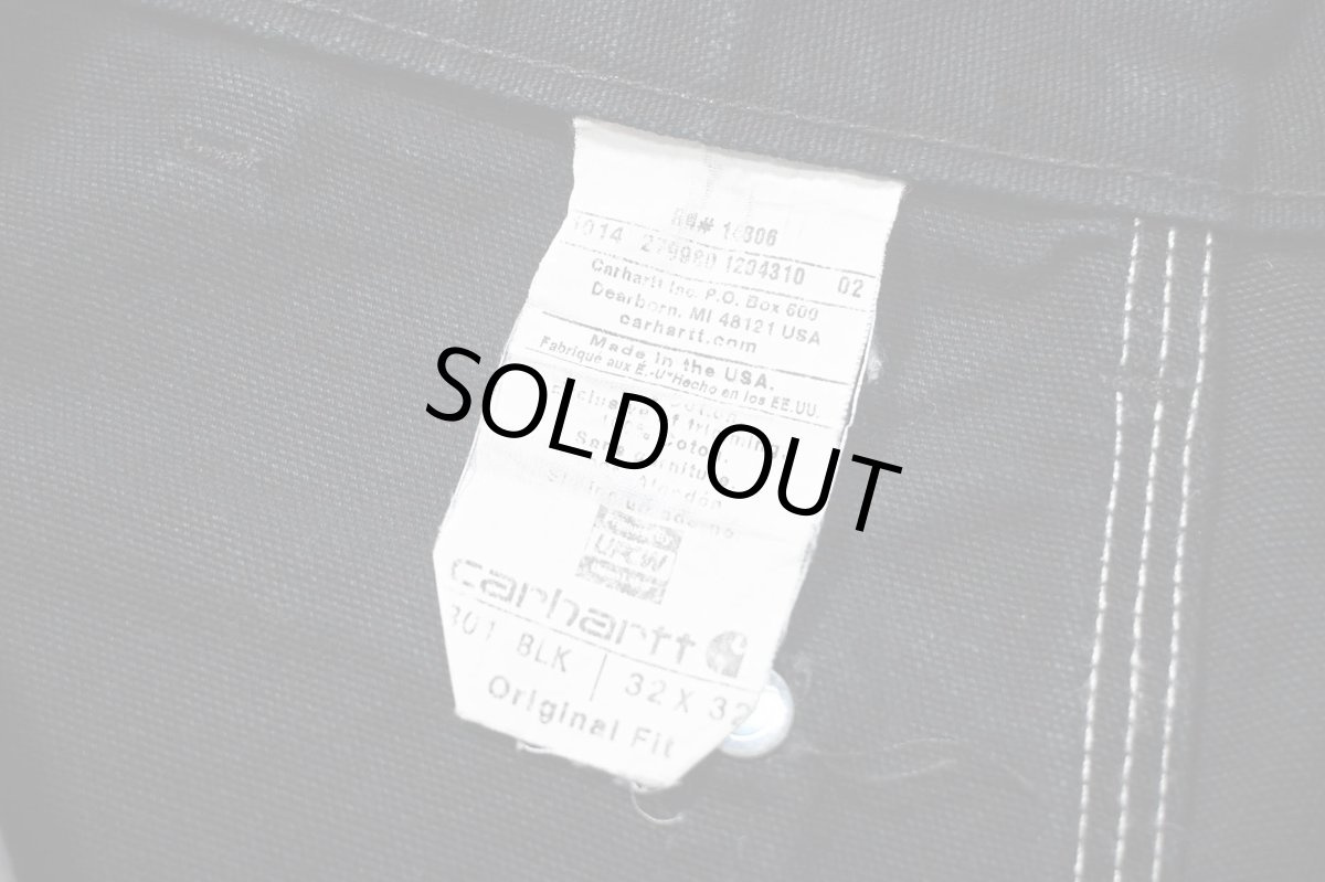 画像7: 14' Used Carhartt Duck Double Knee Carpenter Pants Black made in USA カーハート (7)