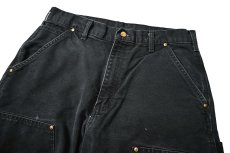 画像2: 00s Used Carhartt Duck Double Knee Carpenter Pants Black カーハート (2)